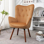 Fauteuil d'appoint Kreedence 26,38 W en microfibre à accoudoirs évasés