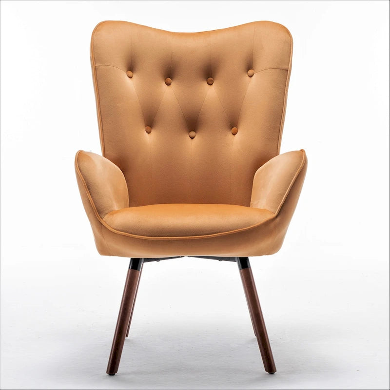 Fauteuil d'appoint Kreedence 26,38 W en microfibre à accoudoirs évasés