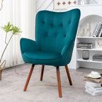 Fauteuil d'appoint Kreedence 26,38 W en microfibre à accoudoirs évasés