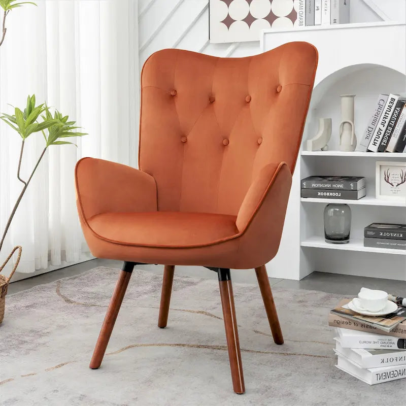 Fauteuil d'appoint Kreedence 26,38 W en microfibre à accoudoirs évasés