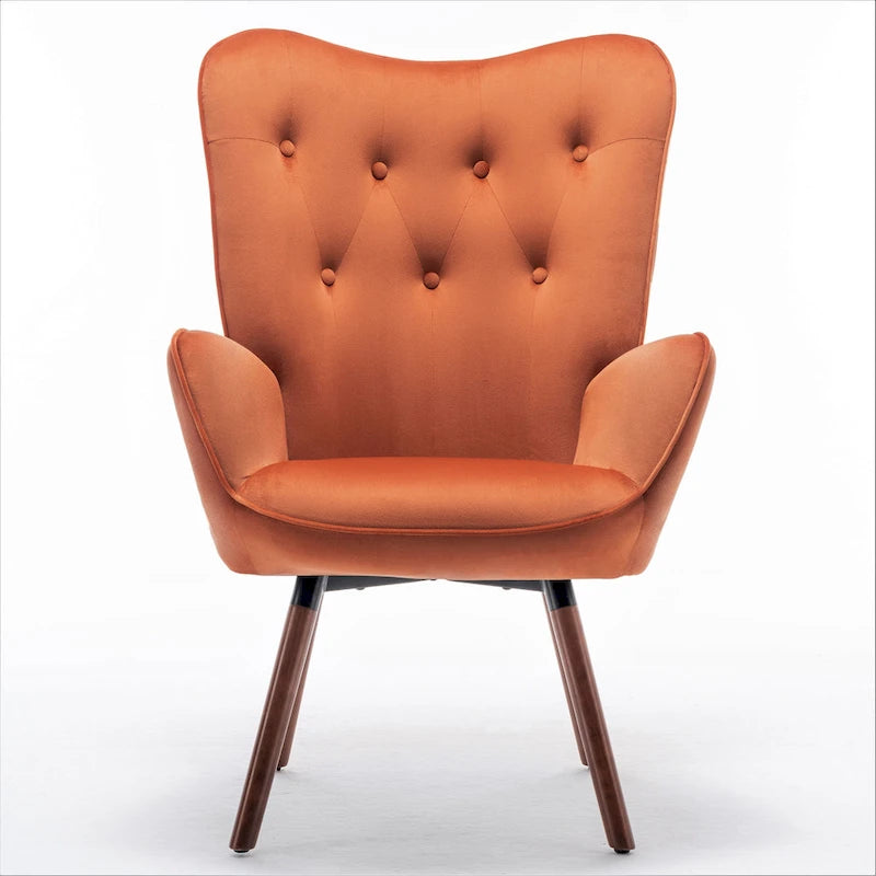 Fauteuil d'appoint Kreedence 26,38 W en microfibre à accoudoirs évasés