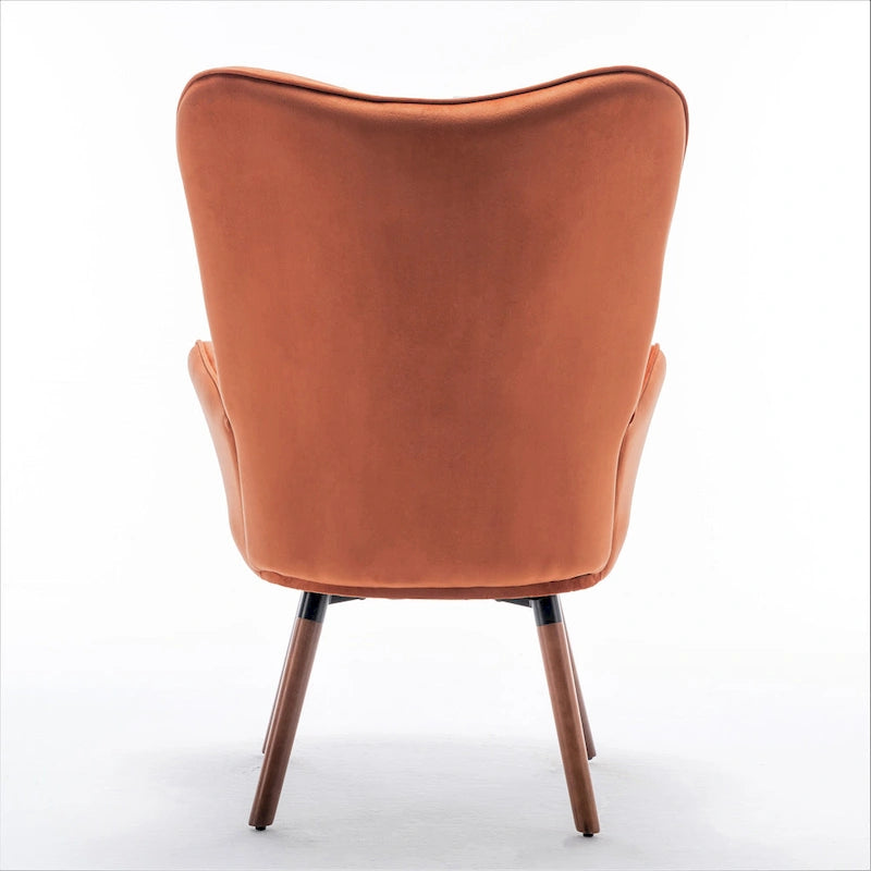 Fauteuil d'appoint Kreedence 26,38 W en microfibre à accoudoirs évasés