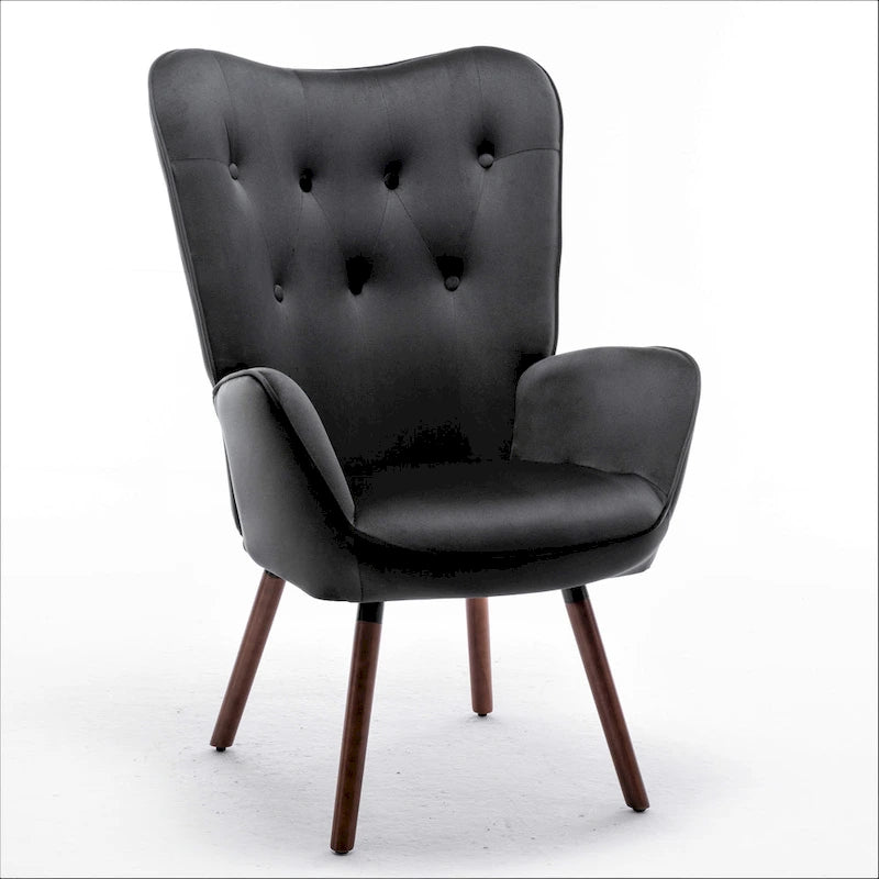 Fauteuil d'appoint Kreedence 26,38 W en microfibre à accoudoirs évasés