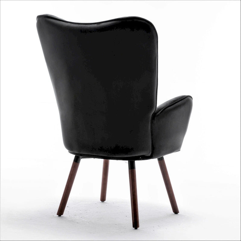 Fauteuil d'appoint Kreedence 26,38 W en microfibre à accoudoirs évasés