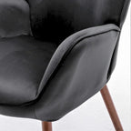 Fauteuil d'appoint Kreedence 26,38 W en microfibre à accoudoirs évasés