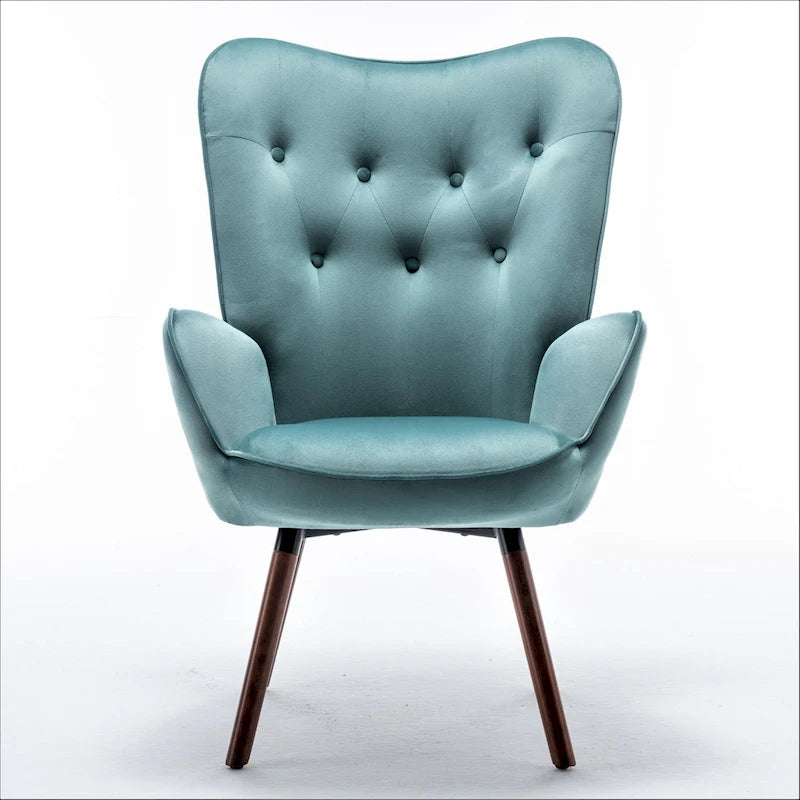 Fauteuil d'appoint Kreedence 26,38 W en microfibre à accoudoirs évasés