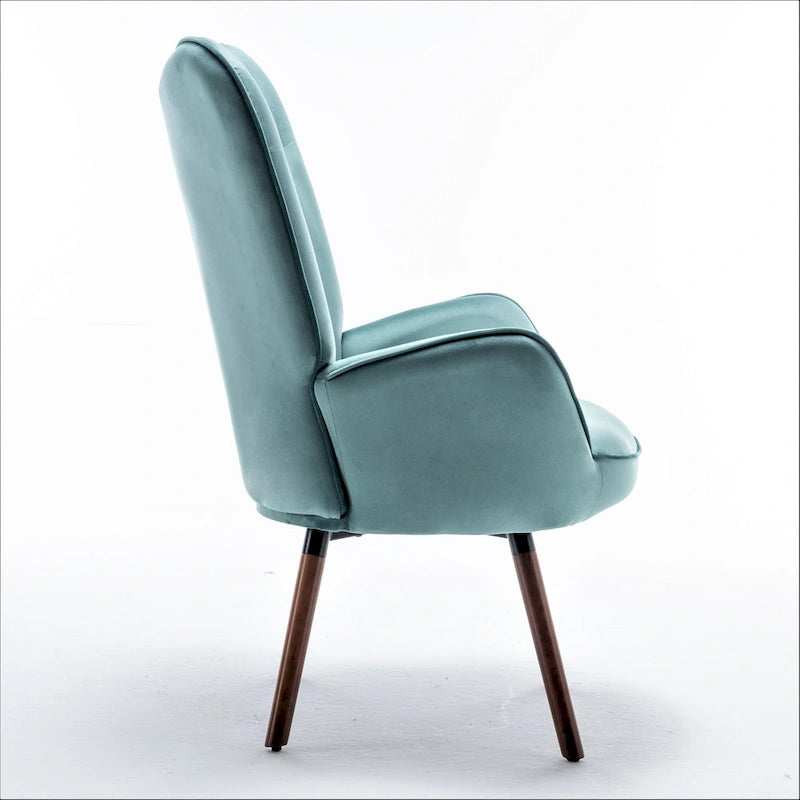 Fauteuil d'appoint Kreedence 26,38 W en microfibre à accoudoirs évasés