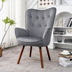 Fauteuil d'appoint Kreedence 26,38 W en microfibre à accoudoirs évasés