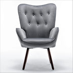 Fauteuil d'appoint Kreedence 26,38 W en microfibre à accoudoirs évasés