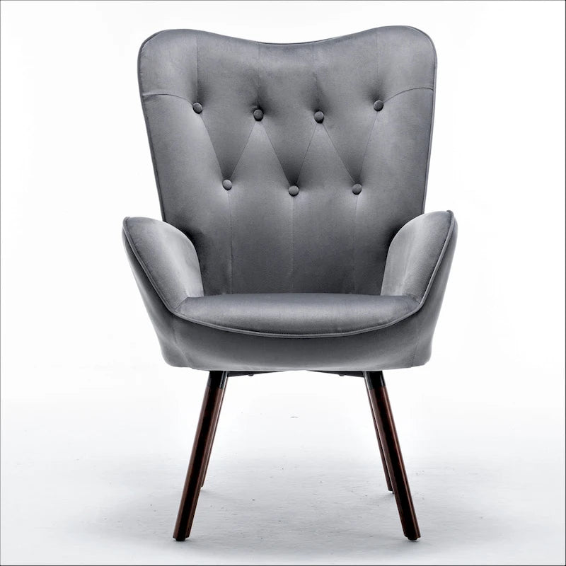 Fauteuil d'appoint Kreedence 26,38 W en microfibre à accoudoirs évasés