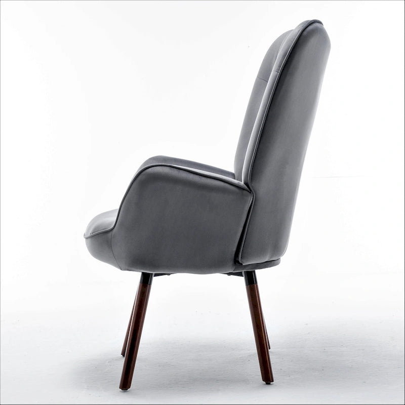 Fauteuil d'appoint Kreedence 26,38 W en microfibre à accoudoirs évasés