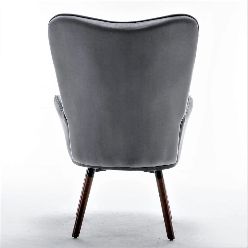 Fauteuil d'appoint Kreedence 26,38 W en microfibre à accoudoirs évasés