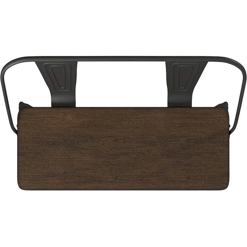 Banc de salle à manger en métal et bois, couleur canon de fusil