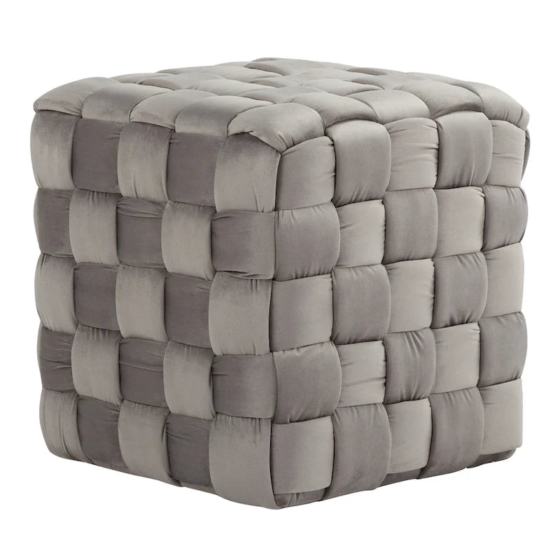 Pouf carré tressé Silver Orchid Camilla 16