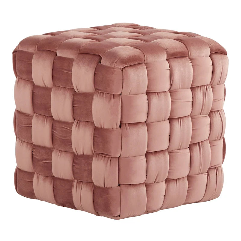 Pouf carré tressé Silver Orchid Camilla 16