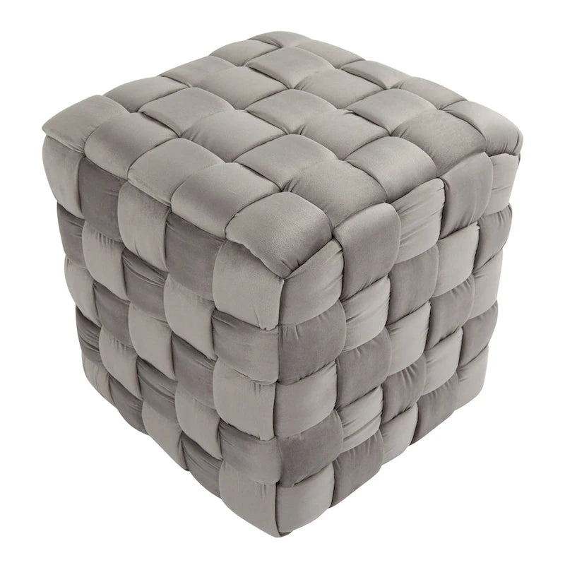 Pouf carré tressé Silver Orchid Camilla 16