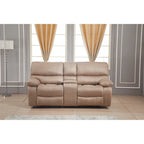 Canapé inclinable manuel 2 places Betsy Furniture en microfibre avec console 8007