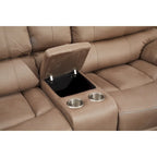 Canapé inclinable manuel 2 places Betsy Furniture en microfibre avec console 8007
