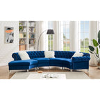 Canapé d'angle modulaire symétrique incurvé en velours 138,6