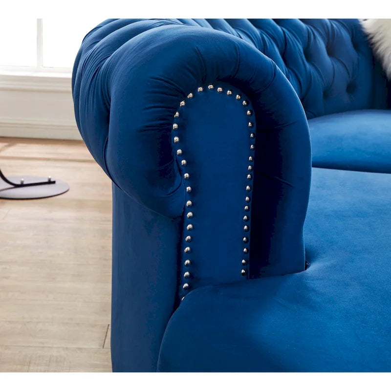 Canapé d'angle modulaire symétrique incurvé en velours 138,6