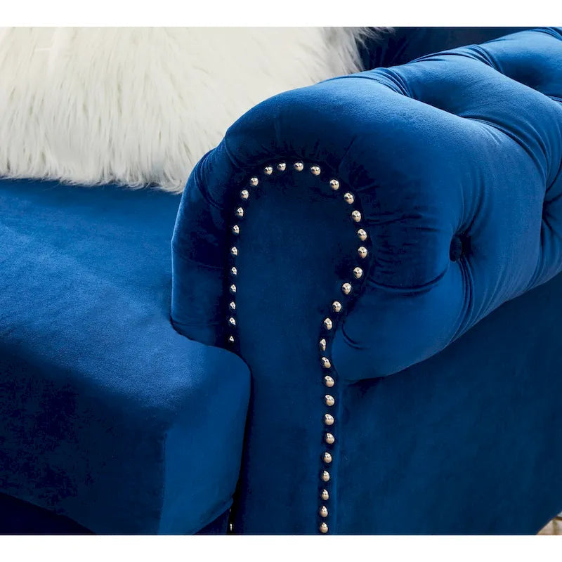 Canapé d'angle modulaire symétrique incurvé en velours 138,6