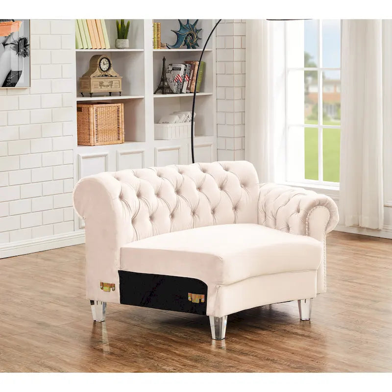 Canapé d'angle modulaire symétrique incurvé en velours 138,6