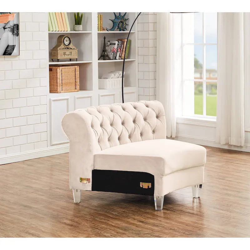 Canapé d'angle modulaire symétrique incurvé en velours 138,6