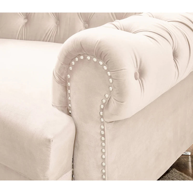 Canapé d'angle modulaire symétrique incurvé en velours 138,6