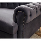 Canapé d'angle modulaire symétrique incurvé en velours 138,6