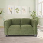 Canapé deux places Coast to Coast Sofas, style moderne du milieu du siècle, structure en bois massif, revêtement en tissu