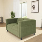 Canapé deux places Coast to Coast Sofas, style moderne du milieu du siècle, structure en bois massif, revêtement en tissu