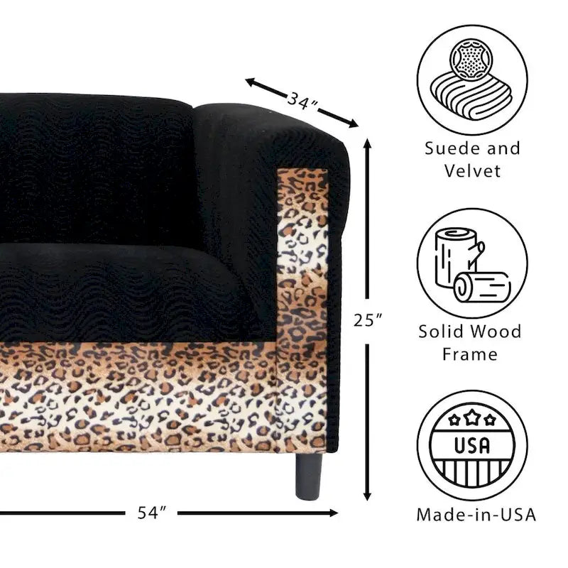 Canapé deux places Coast to Coast Sofas, style moderne du milieu du siècle, structure en bois massif, revêtement en tissu