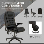 Fauteuil de bureau massant à dossier haut HOMCOM avec 6 points de vibration, beige