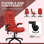 Fauteuil de bureau massant à dossier haut HOMCOM avec 6 points de vibration, beige