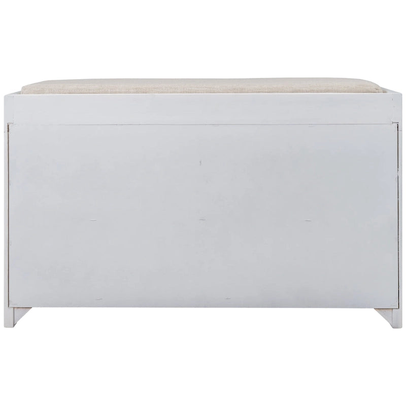 Banc de rangement avec panier amovible et 2 tiroirs