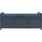 Banc de rangement avec 3 portes en forme de volets