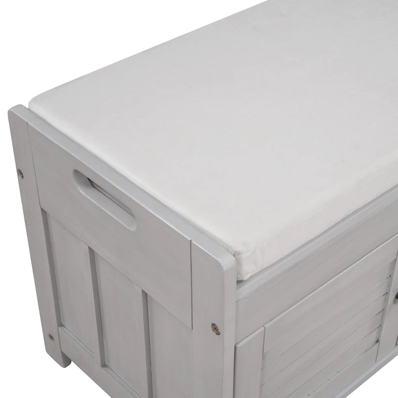 Banc de rangement avec 3 portes en forme de volets