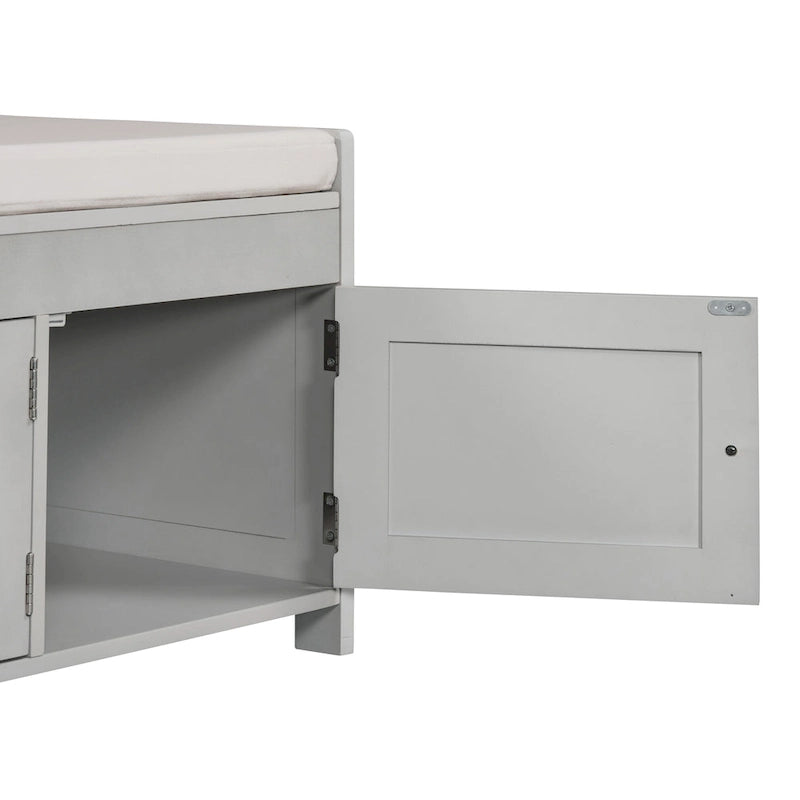 Banc de rangement avec 3 portes en forme de volets