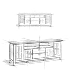 Meuble TV WYNDENHALL Stratford en bois massif, 72 pouces de large, pour téléviseurs jusqu'à 80 pouces.