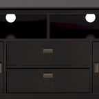 Meuble TV WYNDENHALL Stratford en bois massif, 72 pouces de large, pour téléviseurs jusqu'à 80 pouces.