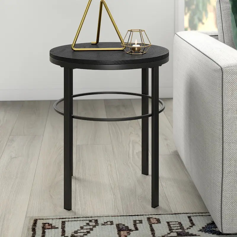 Table d'appoint ronde Gaia 20 pouces de large avec plateau en MDF