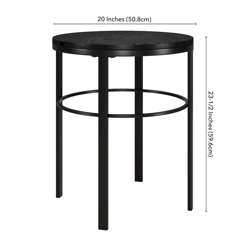 Table d'appoint ronde Gaia 20 pouces de large avec plateau en MDF