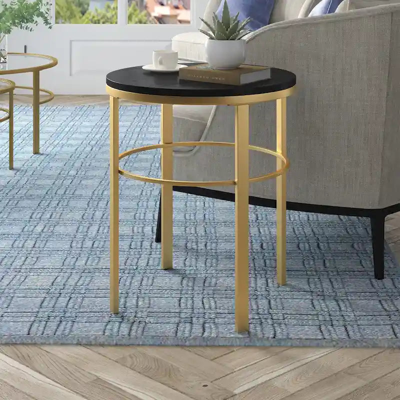 Table d'appoint ronde Gaia 20 pouces de large avec plateau en MDF