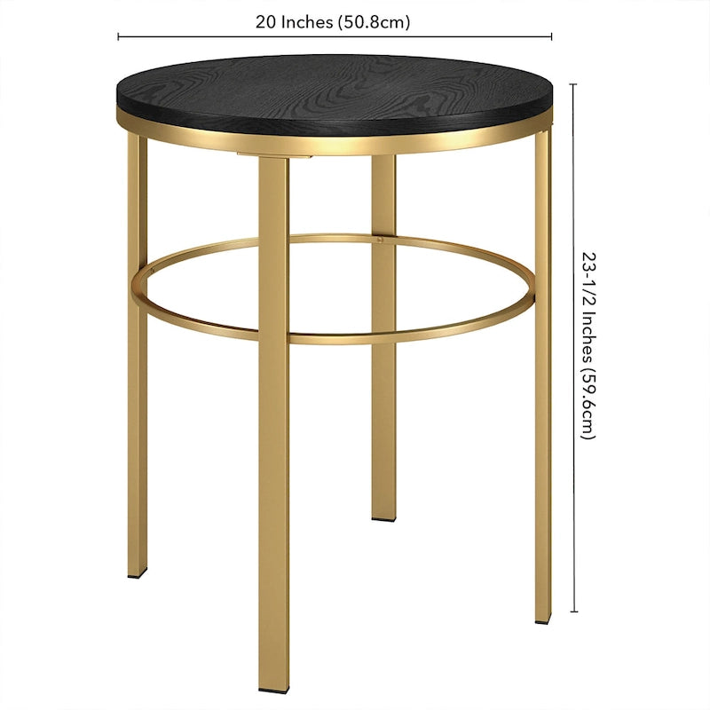 Table d'appoint ronde Gaia 20 pouces de large avec plateau en MDF