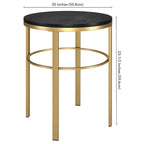Table d'appoint ronde Gaia 20 pouces de large avec plateau en MDF