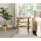 Table d'appoint ronde Grondin 20.67 avec plateau en pierre frittée et structure en métal, table d'appoint de style moderne avec pieds antidérapants