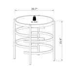 Table d'appoint ronde Grondin 20.67 avec plateau en pierre frittée et structure en métal, table d'appoint de style moderne avec pieds antidérapants