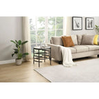 Table d'appoint ronde Grondin 20.67 avec plateau en pierre frittée et structure en métal, table d'appoint de style moderne avec pieds antidérapants