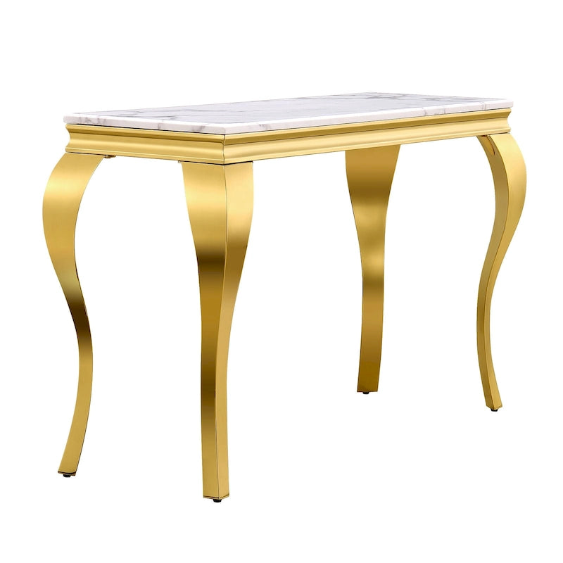 Console moderne avec plateau de 50 cm et pieds en acier inoxydable, idéale pour le salon, l'entrée, le couloir, le bureau ou le hall d'entrée.