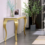 Console moderne avec plateau de 50 cm et pieds en acier inoxydable, idéale pour le salon, l'entrée, le couloir, le bureau ou le hall d'entrée.